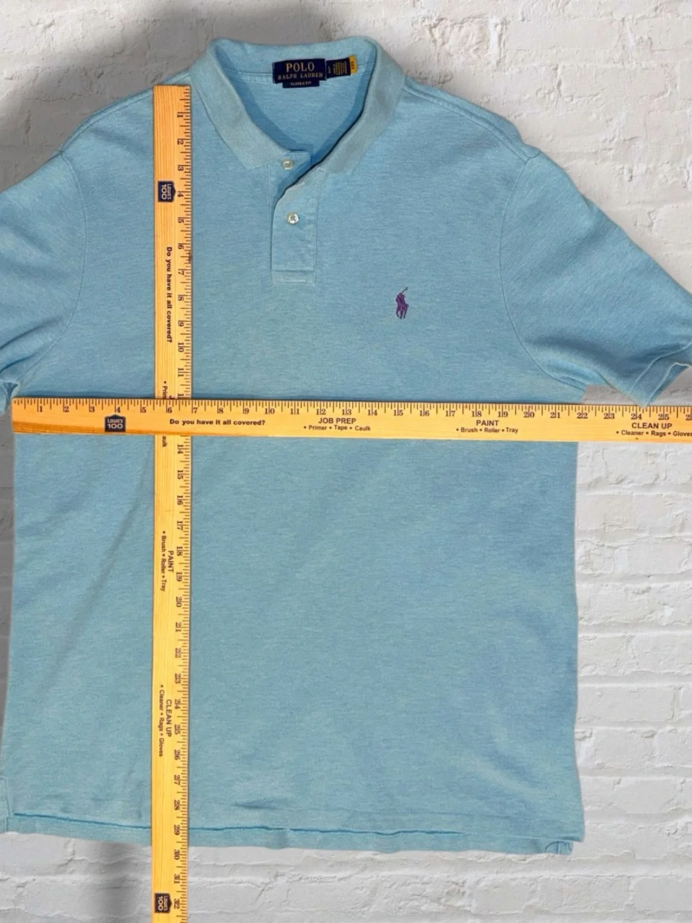 Polo Ralph Lauren Classic Fit Mesh Polo Shirt Light Blue Purple Pony Men’s Large